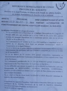 Screenshot_20260505-194516-221x300 Sud-Kivu : le Centre Hospitalier de Maibano officiellement reconnu